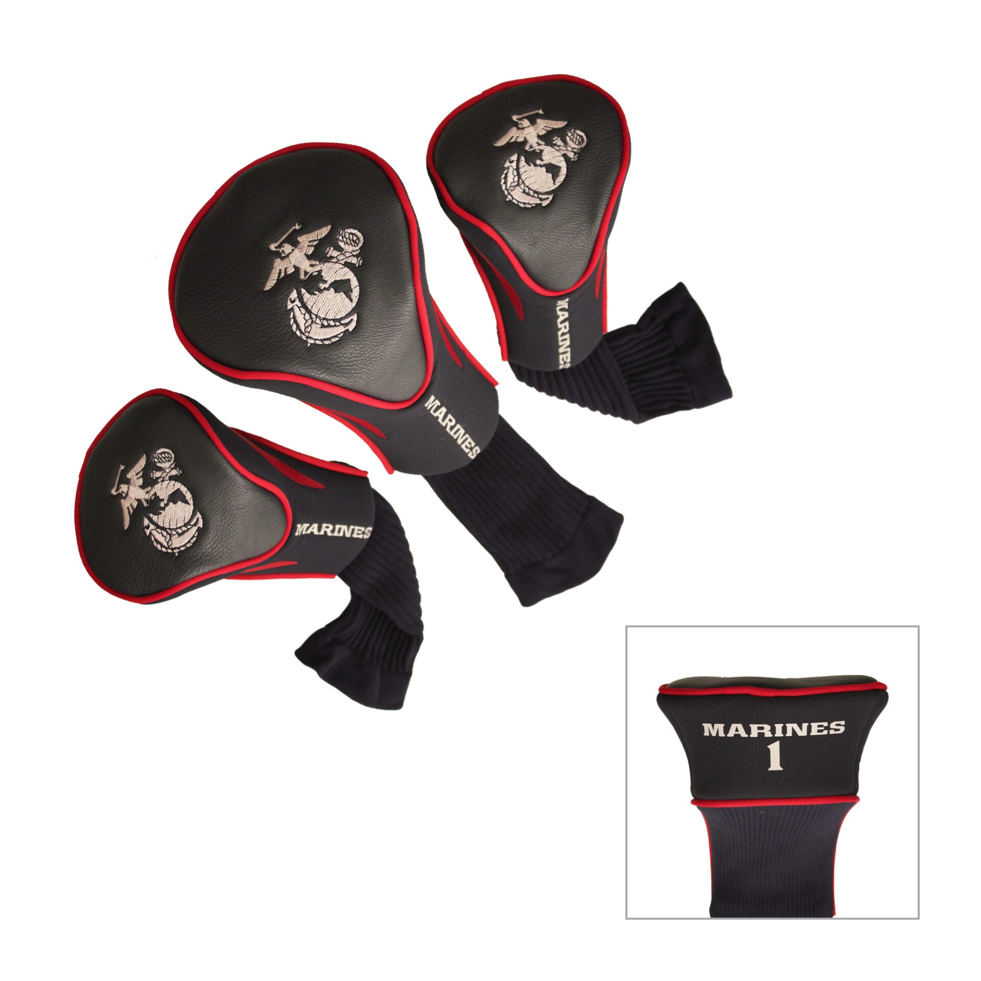 US Marines 3 Pack Contour Headcovers Military Golf Headcovers