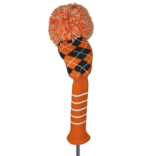 Orange Black White Argyle Driver Golf Headcover Just4Golf Headcover