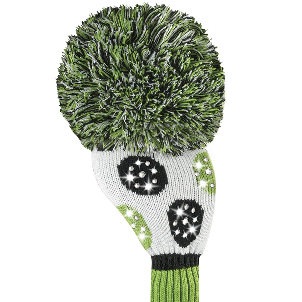Sparkle White Lime Black Dot Driver Golf Headcover Just4Golf Headcover