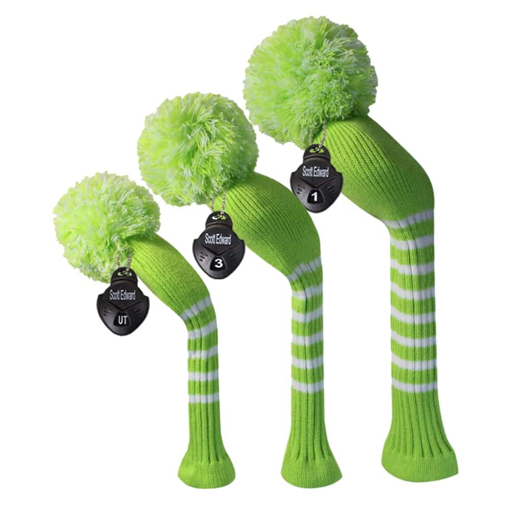 Lime Green Knit Golf Headcover set